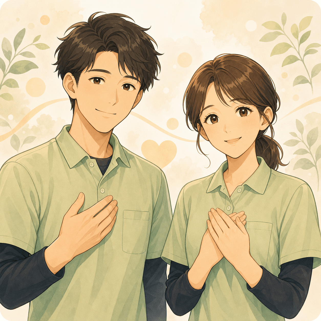 ぬくもり寄り添い介護士のイラスト