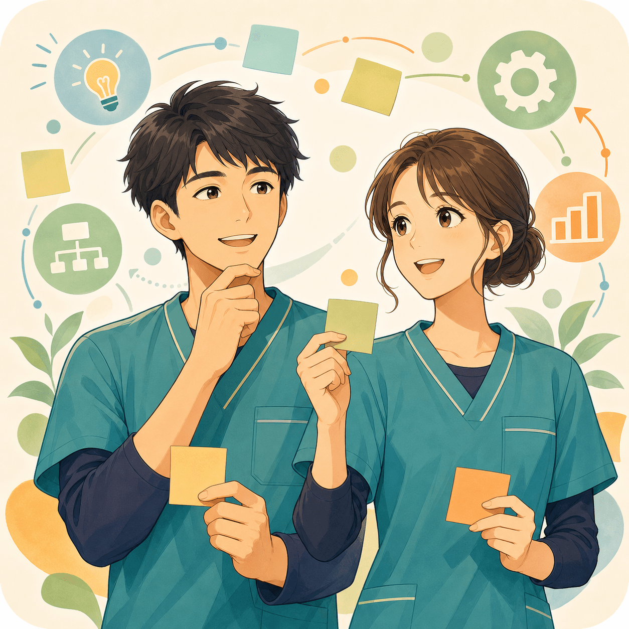 改善アイデア介護士のイラスト