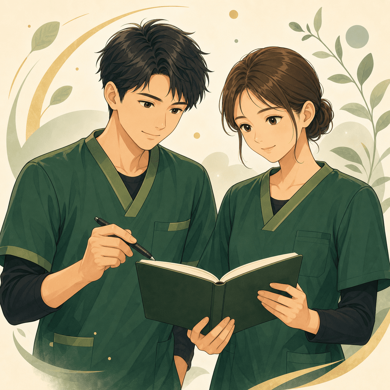 職人気質のケア探求介護士のイラスト
