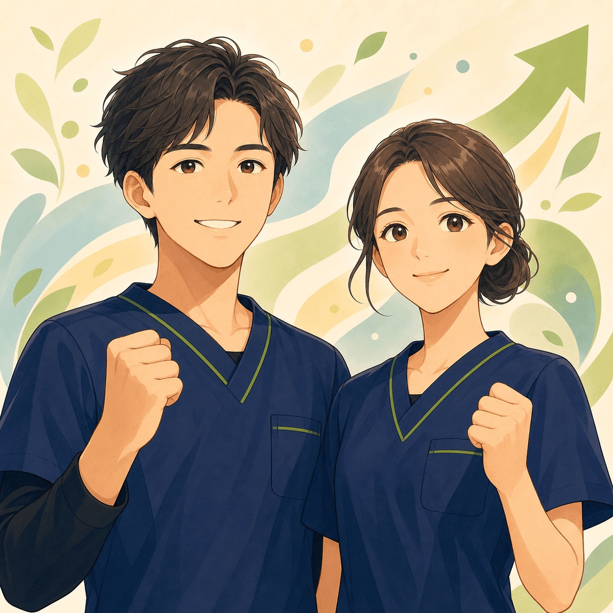未来をつくるリーダー介護士のイラスト